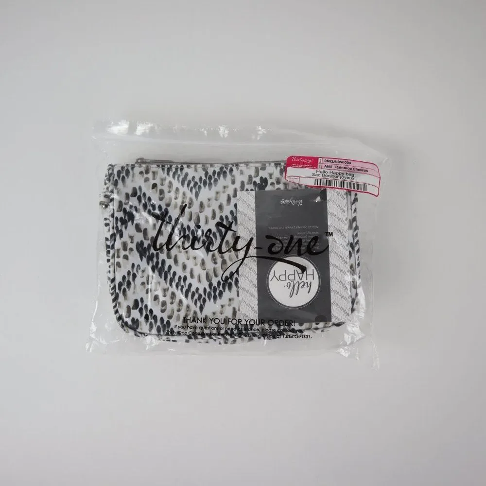 Thirty-One Raindrop Chevron Cosmetic Bag NWT - Picture 3 of 11